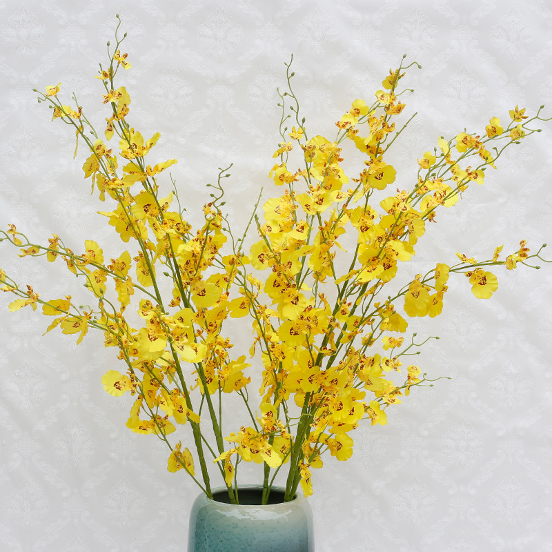 仿真跳舞兰7叉跳舞兰文心兰绢花婚庆装饰花家居装饰厂家摄影道具