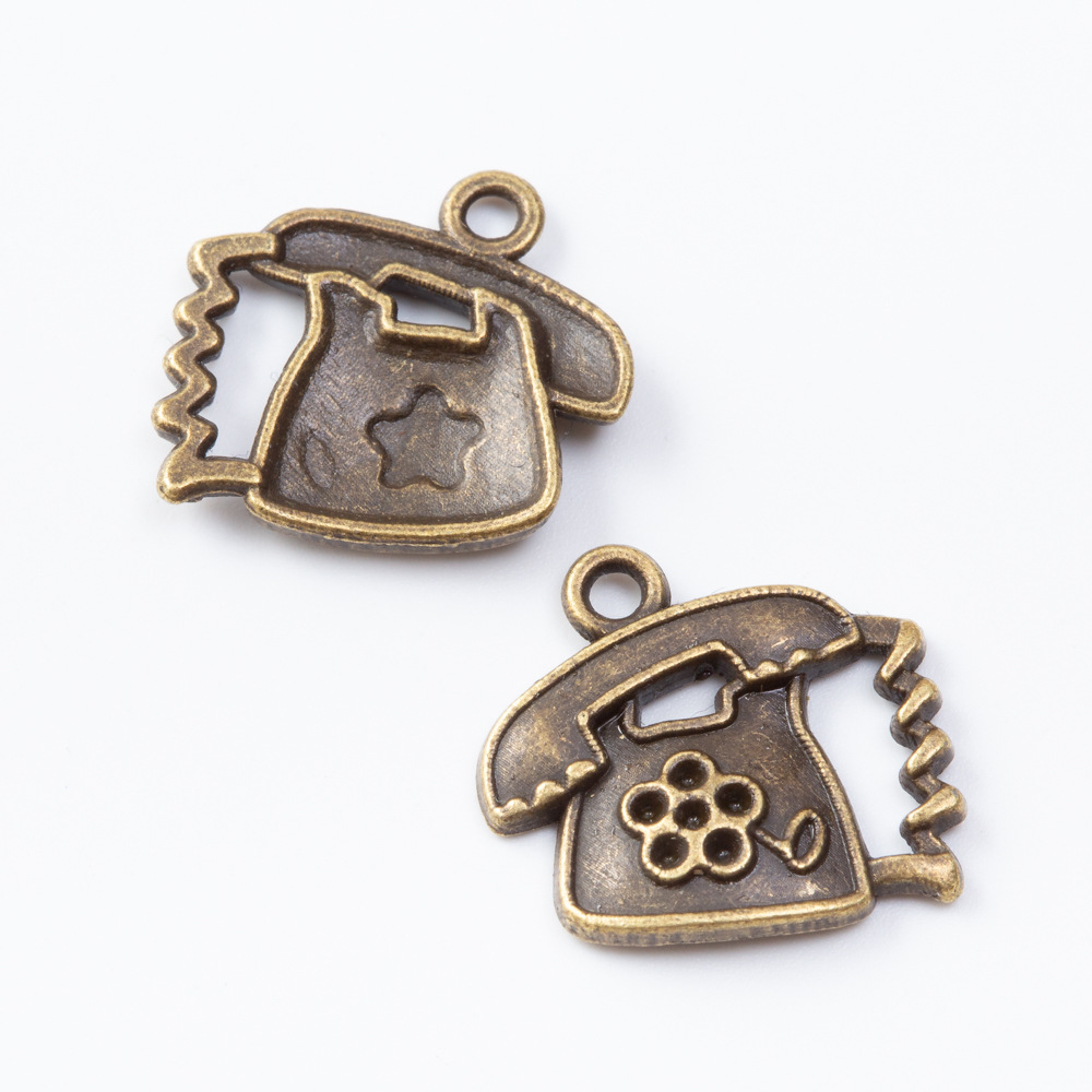 厂家直销 diy复古锌合金饰品配件 电话 吊坠挂件7066