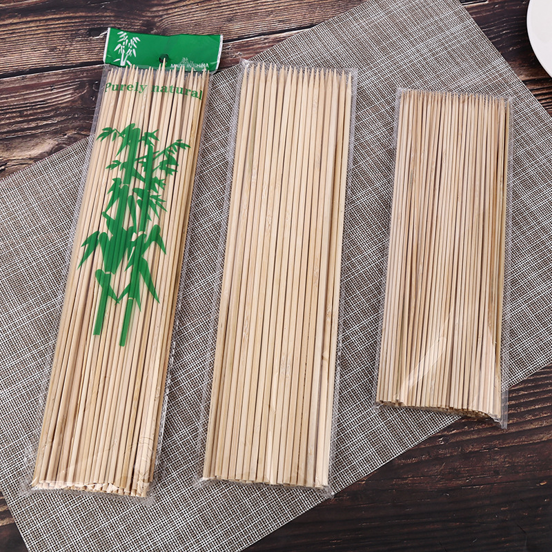 Disposable BBQ Bamboo Sticks BBQ Sticks Mutton Skewers Spicy Hot Pot Chuanchuanxiang Bamboo Skewers Skewer round Stick Wear Skewers Prod