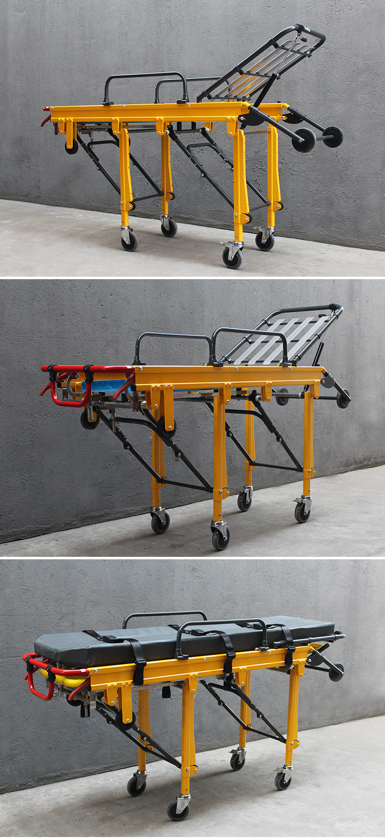 厂家供应nf-a2-3救护车担架 带底层仓可移动救护车用担架