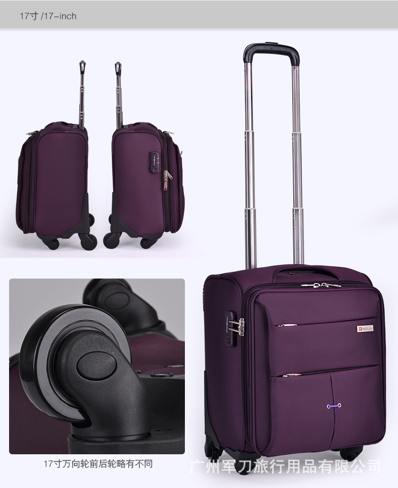 2020 Guangzhou Saber Trolley Case Oxford Cloth Luggage Universal Wheel Luggage and Suitcase 20-Inch Boarding Bag TSA Lock