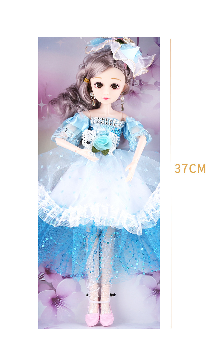 45厘米彩盒大童芭比洋娃娃女孩玩具烘焙蛋糕公主娃娃衣服十五关节