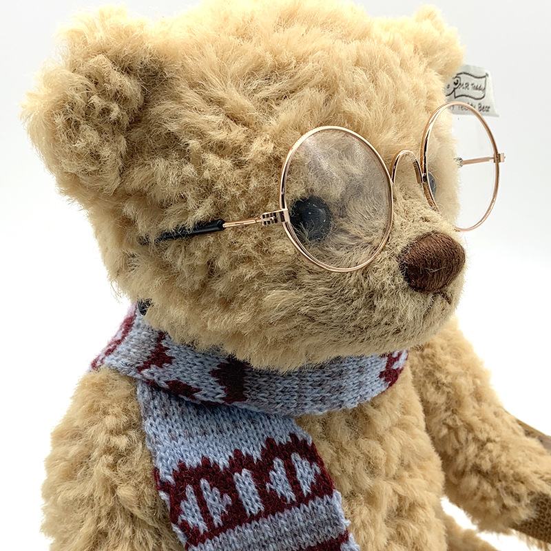 mr198-4戴眼镜3色熊布娃娃 公仔 生日节日礼物 厂家直销 定制