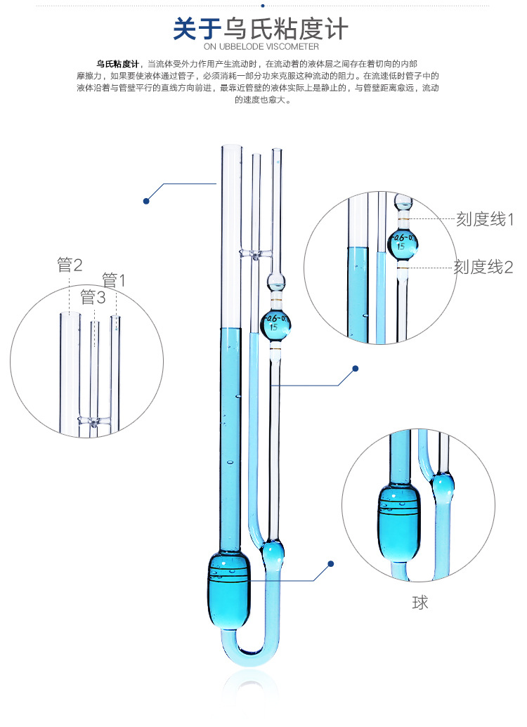 1835附常数乌氏粘度计 0.5-0.6mm 毛细管石油粘度计 附检定证书