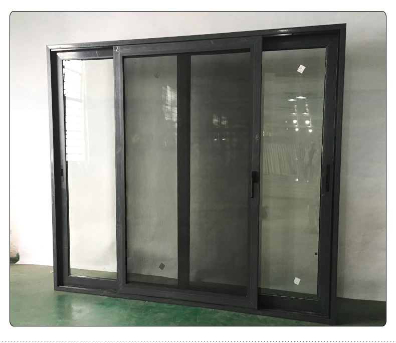 厂家直销 移门 铝合金门 重型推拉门 三轨带金刚网推拉门