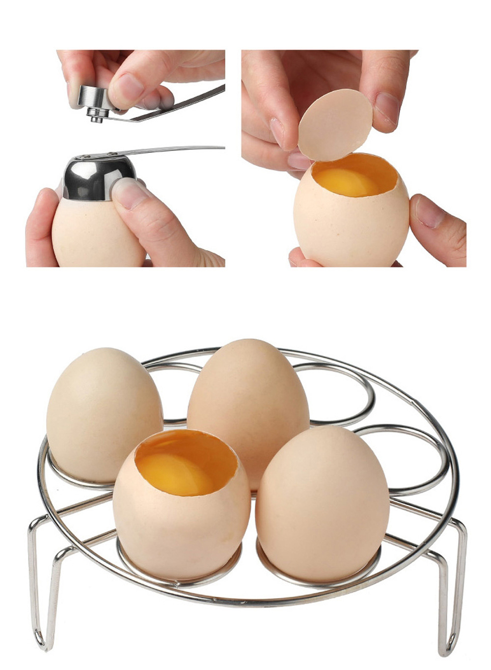 小号304不锈钢开蛋壳记量球开蛋器鸡蛋开孔开壳器cg829