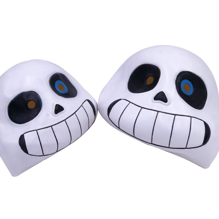 新款万圣节发光头套传说之下面具sans蓝眼赛斯led面具儿童成人cos