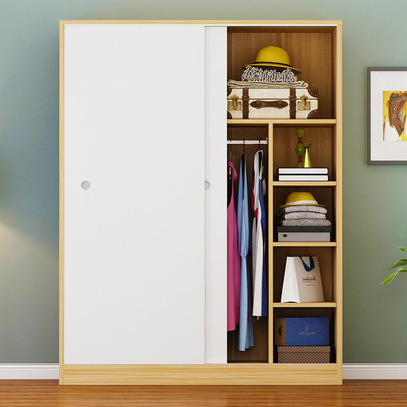 北欧板式衣柜 定制柜子衣橱推拉式木质衣帽柜 家用卧室简易衣柜