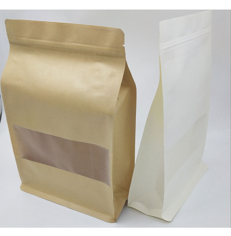 厂家定做开窗自立八边封牛皮纸自封袋 食品包装袋cpp内层膜密封袋