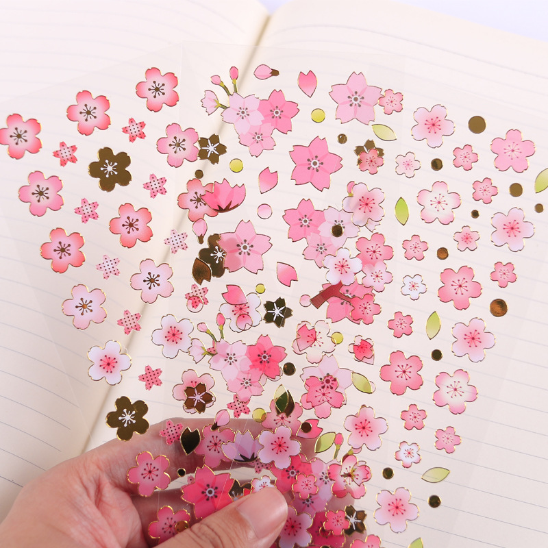 闪乐sl-vd浪漫樱花贴纸diy手账帐本相册 文具手机小可爱装饰贴画