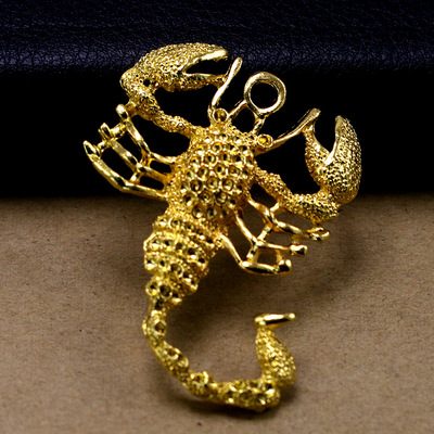 亚马逊爆款 动物类复古合金金色蝎子吊坠ing项链配件厂家直销销售