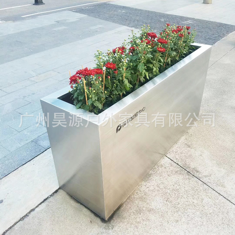 户外不锈钢长方形花箱酒店广场商场种植花盆商业街道路餐厅隔断