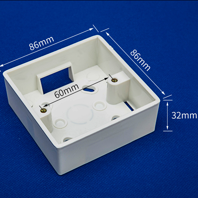 32mm超薄 明线盒pvc阻燃86型通用开关插座底盒 接线盒 明盒 明装