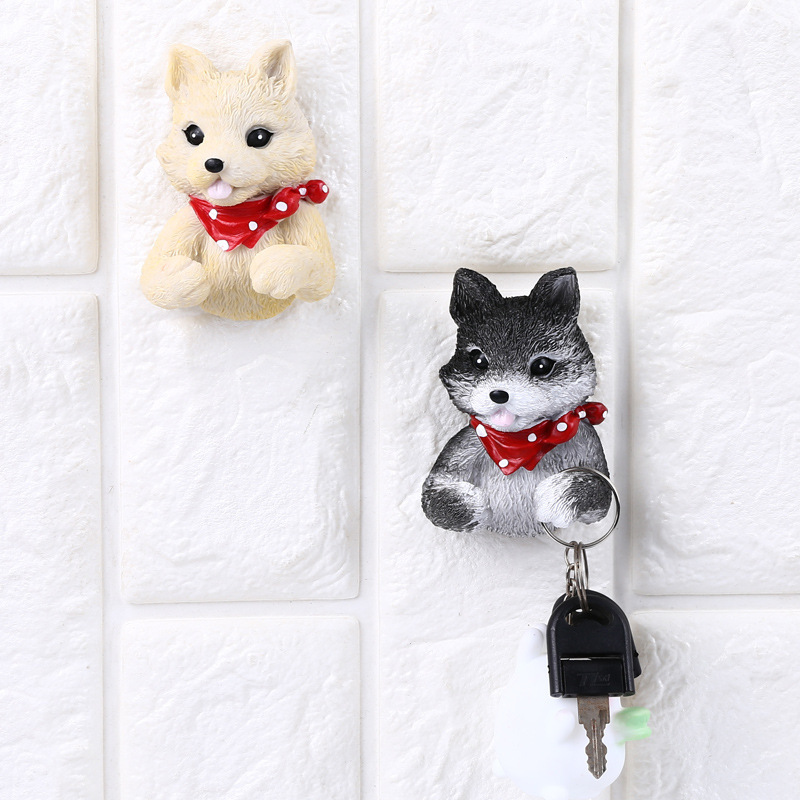 Creative Puppy Adorable Dog Household Sticky Hook Plug Organizing Bracket Cute Cartoon Socket Power Cord Storage Hook Rack