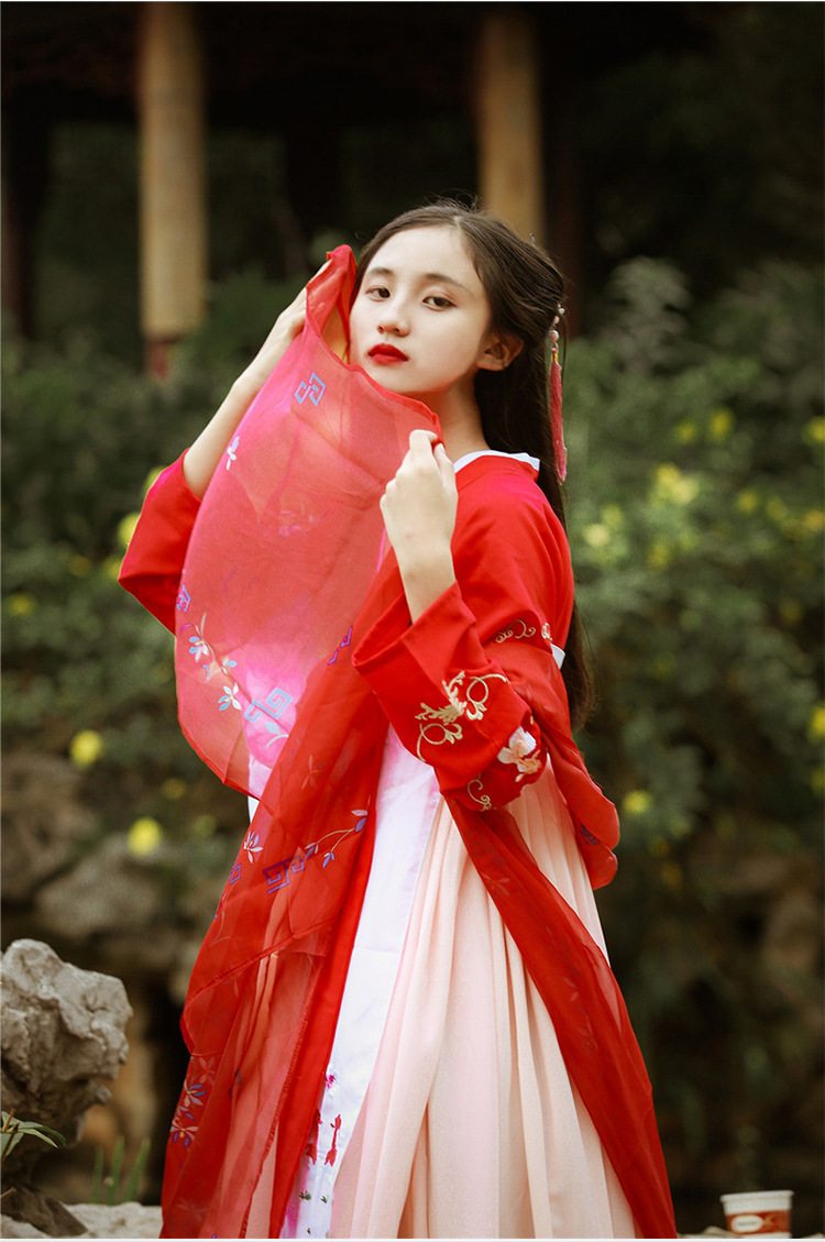 汉服女古装仙女裙齐胸襦裙古装汉服夏装日常改良古风清新淡雅唐装