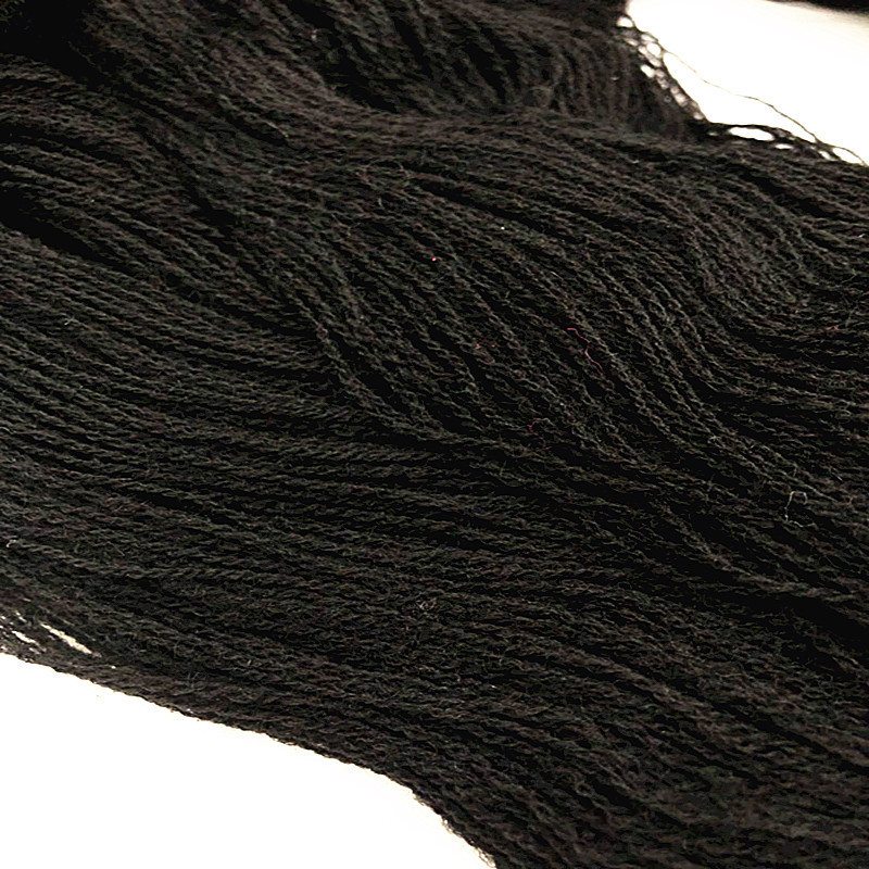 外贸黑色色纺细毛线 涤纶开司米毛线 32支2股细线 826膨体纱线