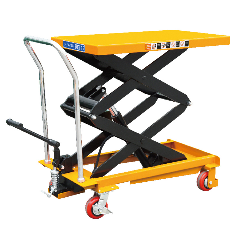 意姆手动移动式升降平台车 脚踏式小型液压升降手推周转车 可定制
