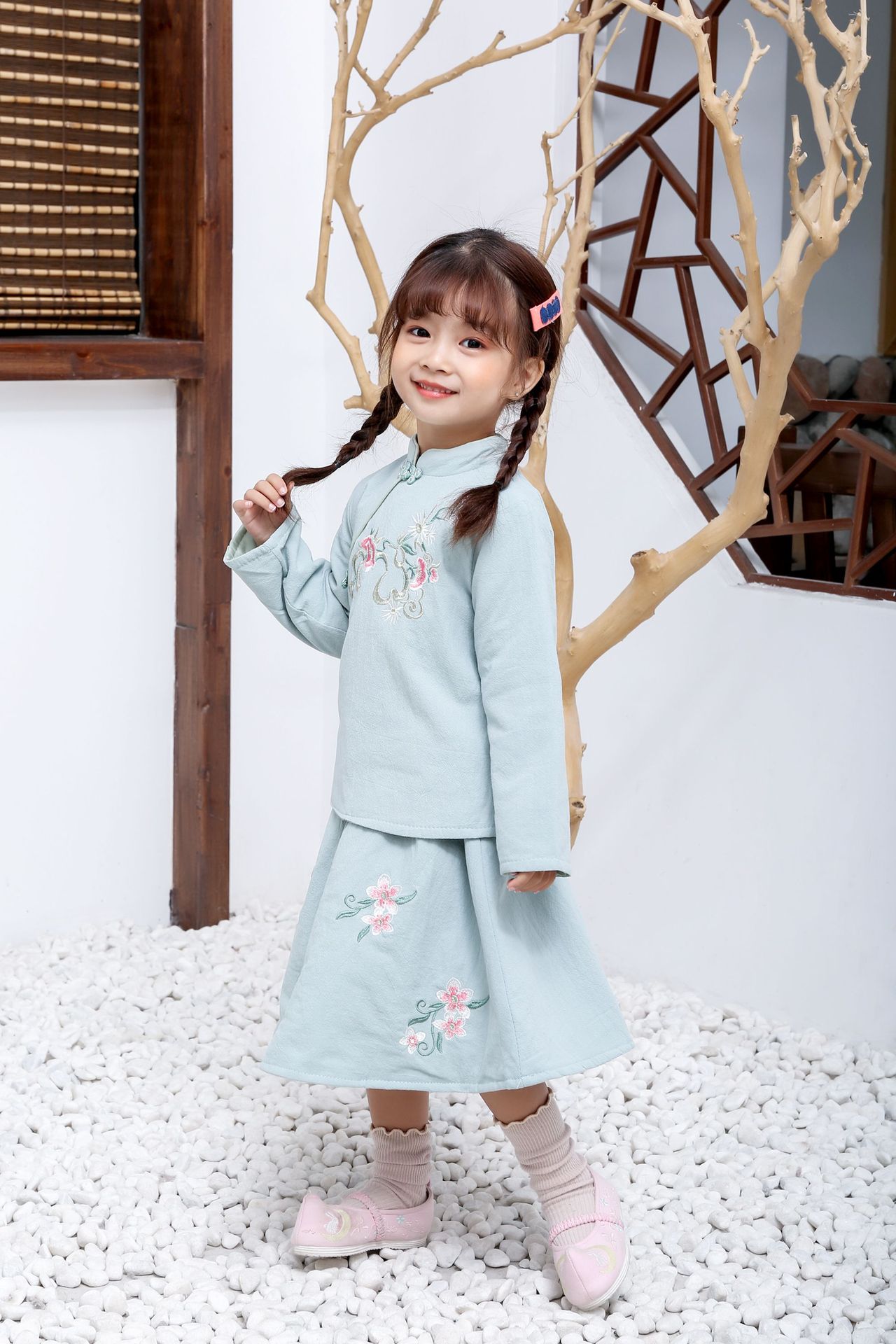 女童汉服中国风儿童装古装襦裙超仙古风小女孩唐装秋装2019年冬季