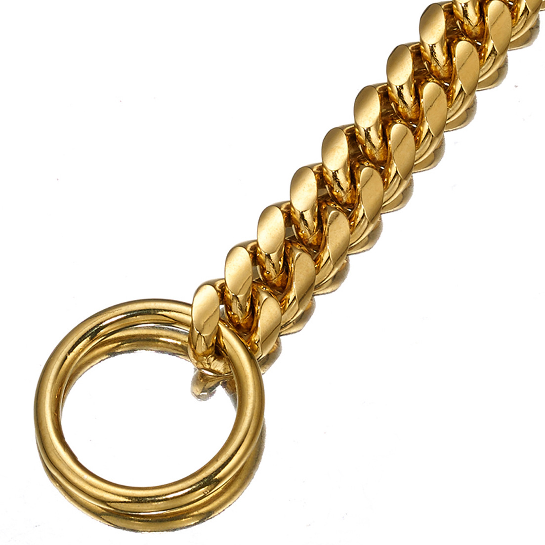 12mm/14mm古巴链宠物狗链子加密p链不锈钢项圈牵引绳一体电商货源