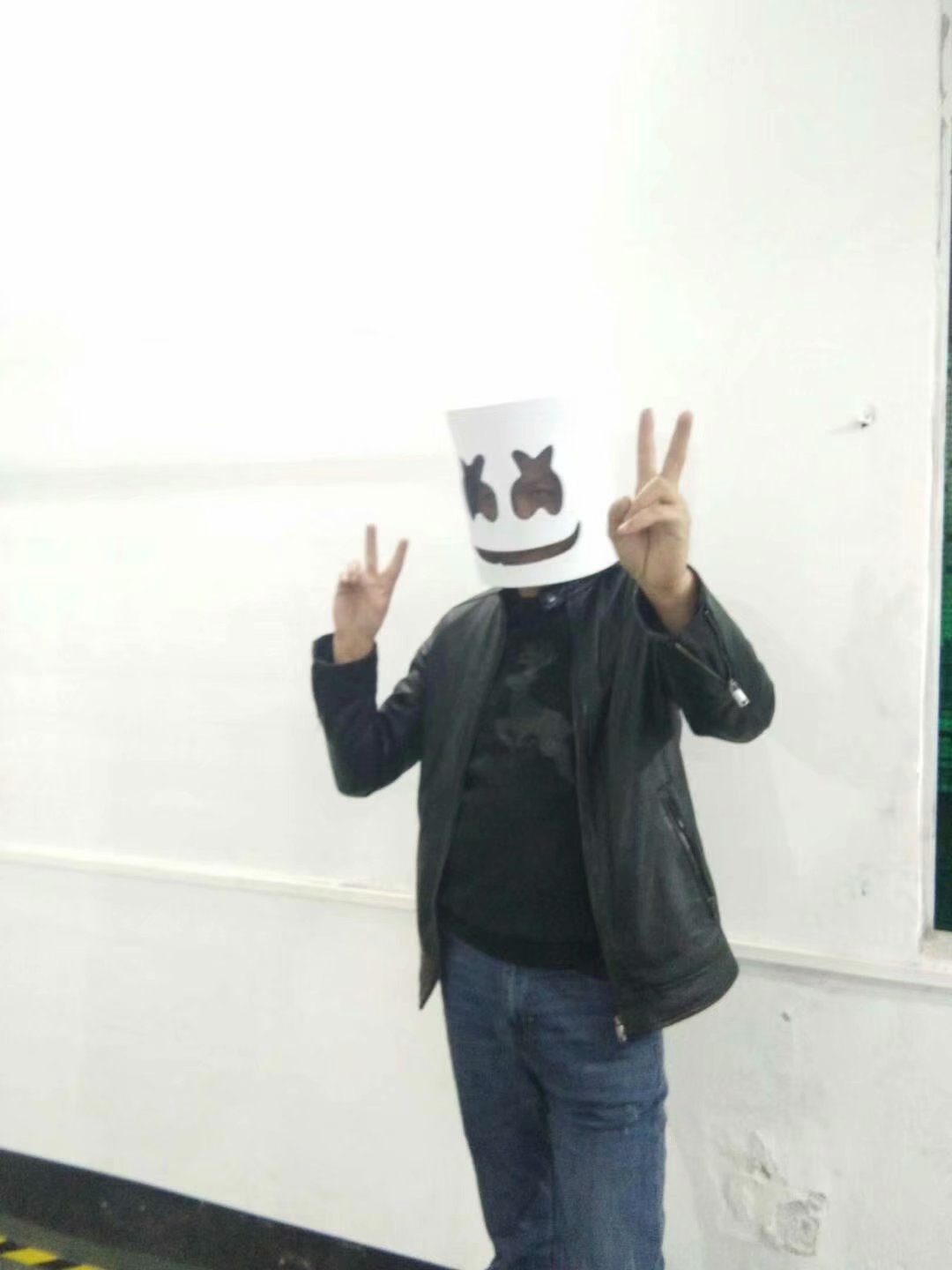 百大电音节棉花糖dj头套 marshmello头套面具 万圣节抖音舞会道具