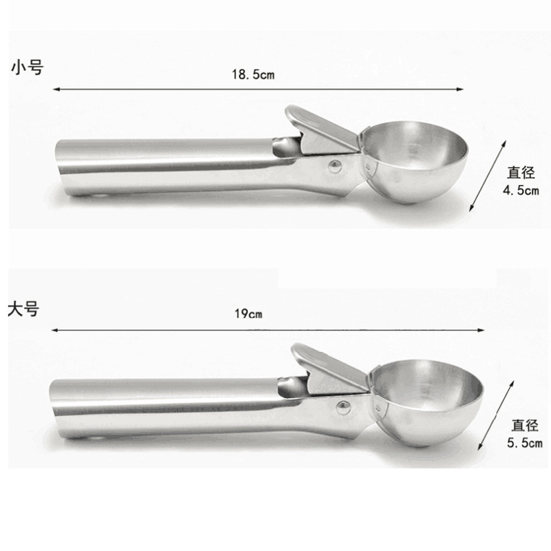 Stainless Steel Ice Cream Spoon Ice-Cream Spoon Stretchable Ice-Cream Spoon Ball Scoop AMW Baking Tool Large and Small Size