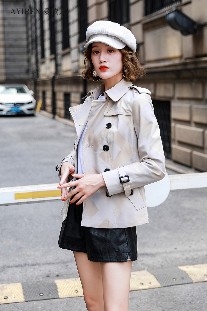 2020新款女装女式风衣一件代发春秋百搭小个子网红短款风衣外套女