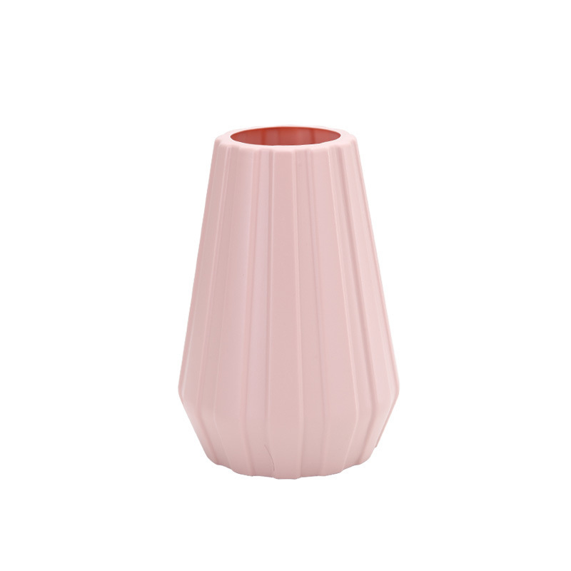 Plastic Vase Flower Arrangement Container Creative Straight Vase Rhombus Origami Decoration Imitation Glaze Flower Decoration Non-Deformation