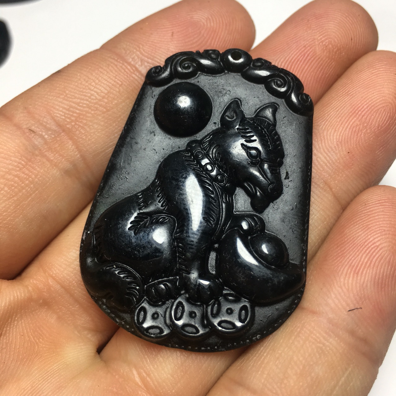 天然泰山墨玉 墨翠吊坠十二生肖项链配饰鼠牛虎兔龙蛇马羊猴鸡狗