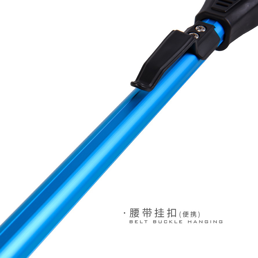 28109 LEO/ Leou [Blue Triangle Net 2 Sections Retractable] Telescopic Aluminum Alloy Flying Fishing Net pic 6