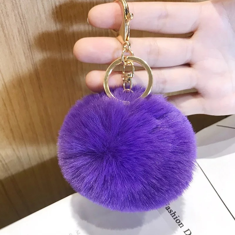 Creative Imitation Rabbit Fur Ball Keychain 8cm Women's Bag Pendant DIY Shoes and Hats Clothing Fur Ball Hanging Jewelry Accessories