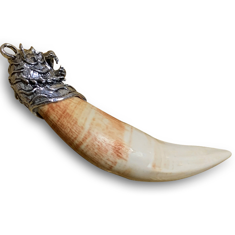 龙昊高仿虎牙吊坠老物件骨雕工艺品男款民族风文玩饰品加工厂批发