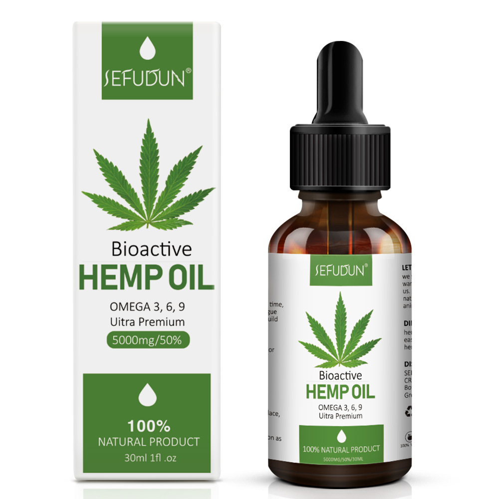 跨境热销sefudun大麻籽油hemp oil缓解疼痛改善睡眠大麻油30ml