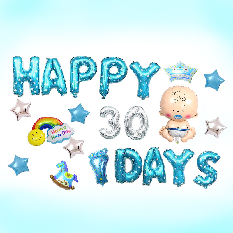 Factory Direct Sales New Baby Baby Series Balloon Children Baby Birthday Party Deployment and Decoration Aluminum Film Balloon