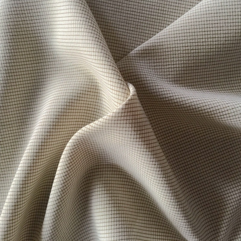 新品热销 涤粘混纺交织面料 tr小格子弹力布 春夏女装时装面料