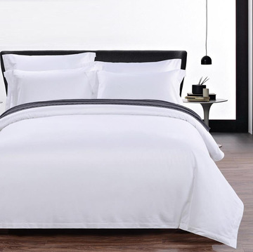 纯棉星级宾馆酒店被套民宿旅馆被罩缎条提花贡缎宾馆床单被套定做