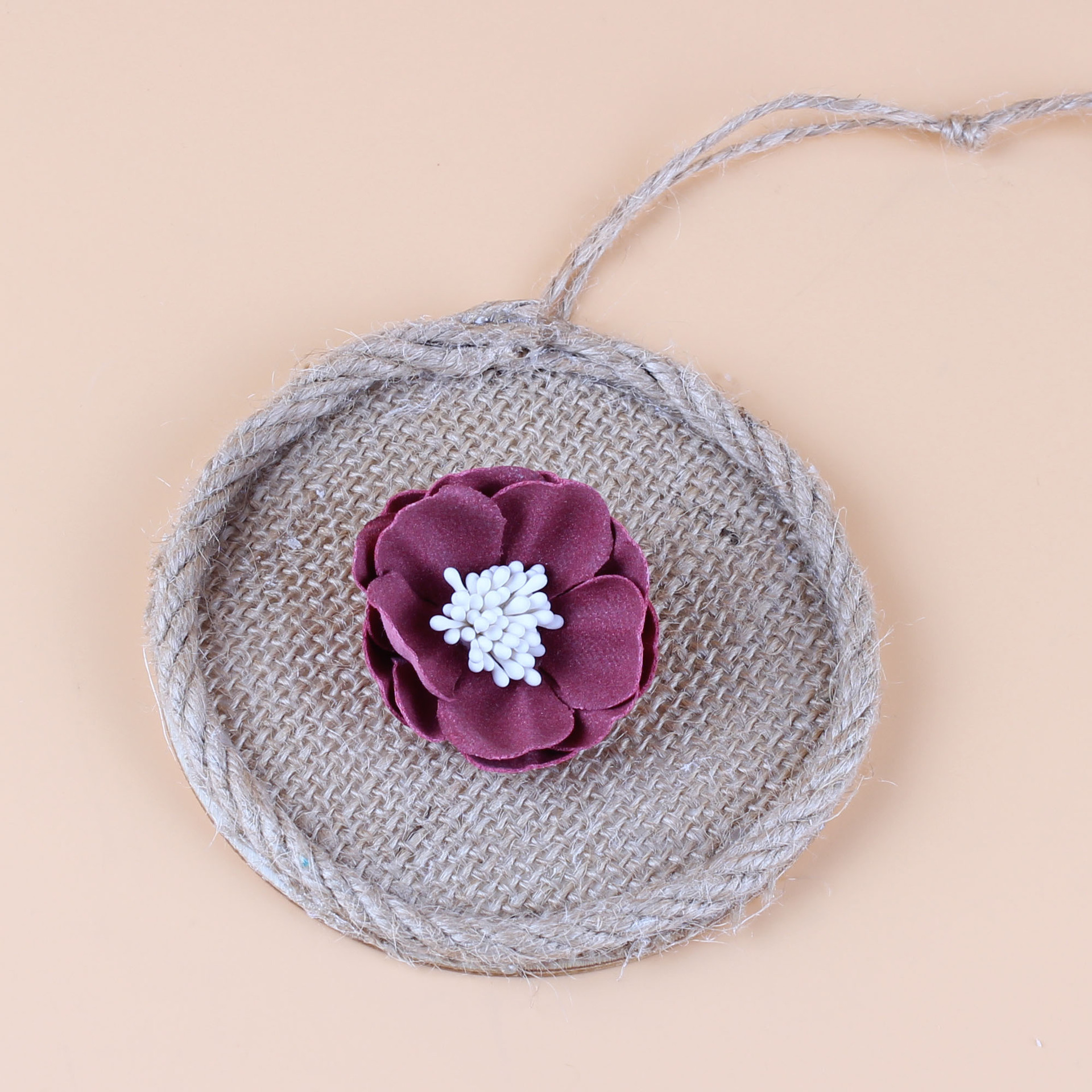 幼儿园场地布置创意麻布盘diy环创手工作品材料底盘墙面装饰吊饰