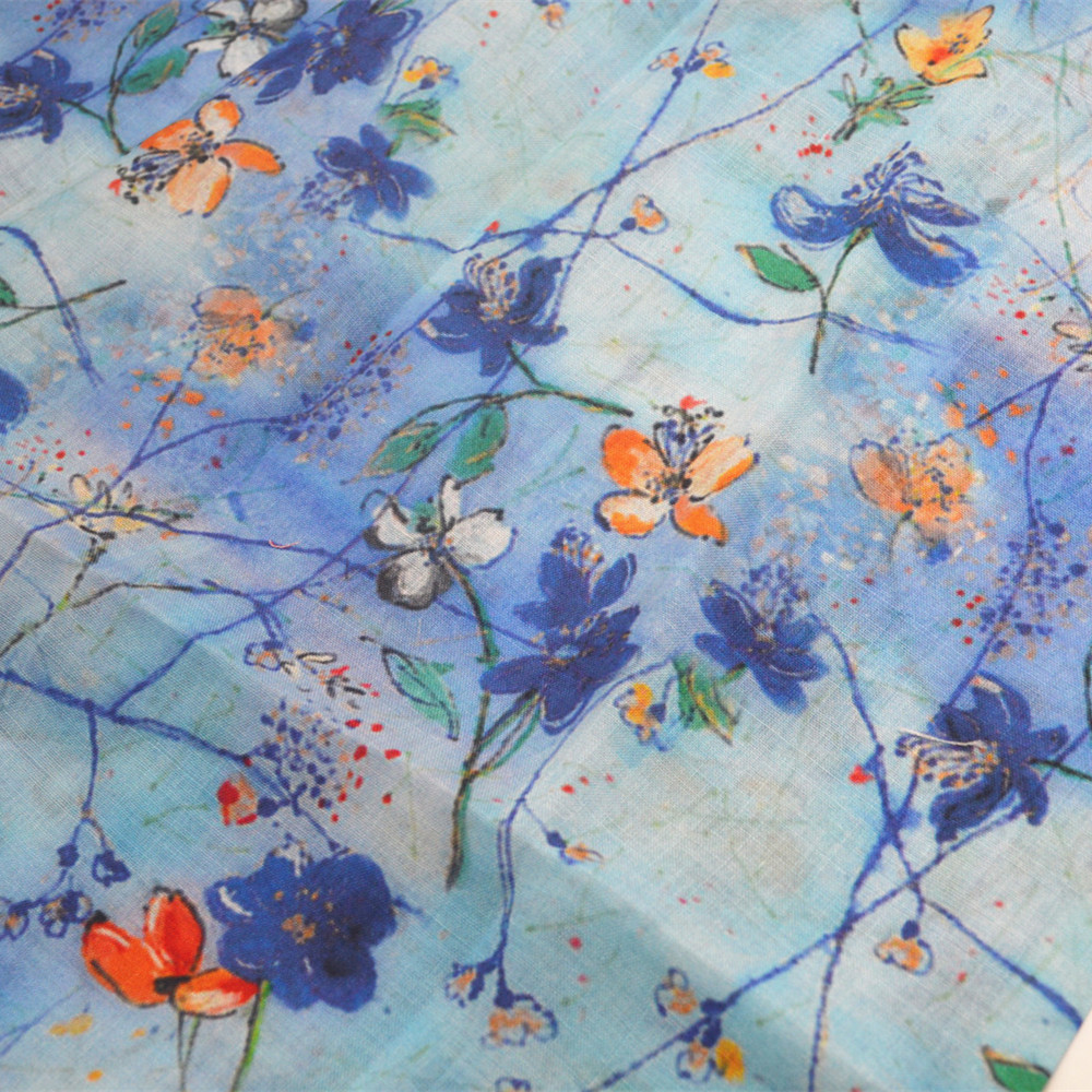 印花蝴蝶印花布图片