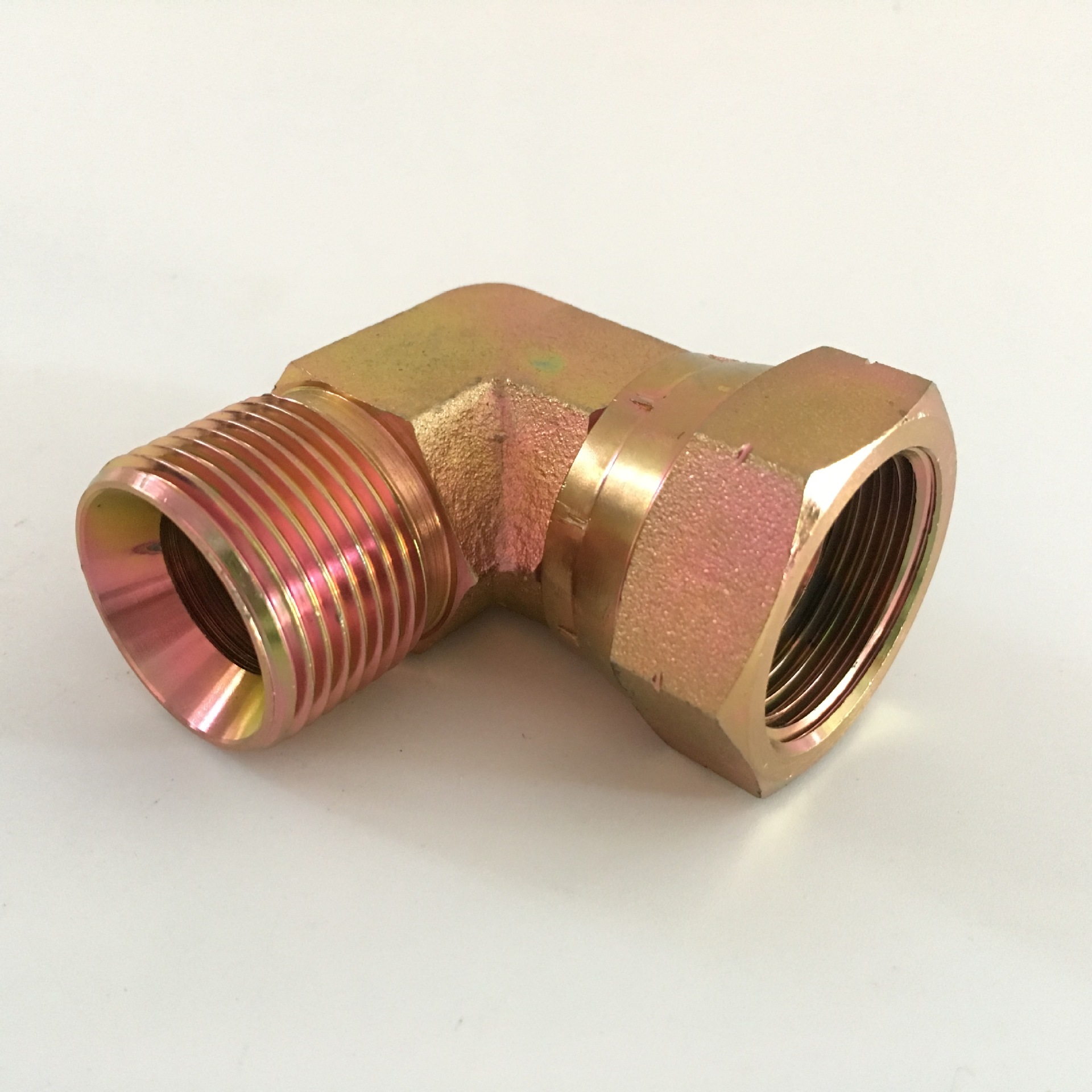 一寸液压油管过渡接头 双外丝异径变径镀彩90度直角弯头液压接头