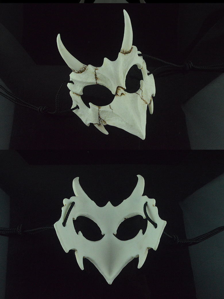 恐怖龙神面具 白色猛虎头骨面具 整人夜叉面具装饰品天狗面具挂饰