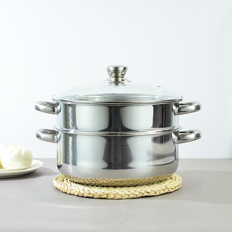 30cm不锈钢双层蒸锅 蒸煮多用锅 加深不锈钢汤蒸锅可定制出口直供