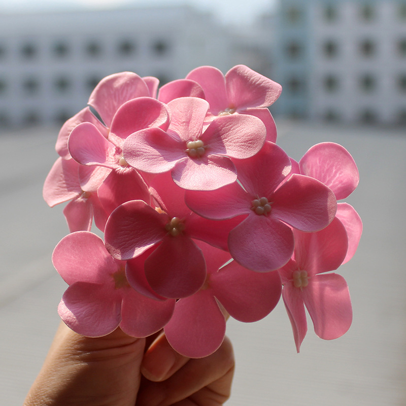 12 Fork Hydrangea Artificial Flowers Soap Flower Head Wholesale Simulation Hydrangea Hand Gift Christmas Gift Box Flower Delivery Big Leaf Hydrangea