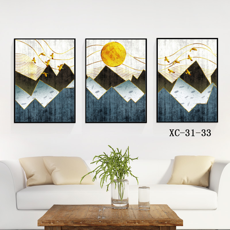 铝合金装饰画沙发背景墙画三联画现代简约抽象餐厅晶瓷挂画壁画