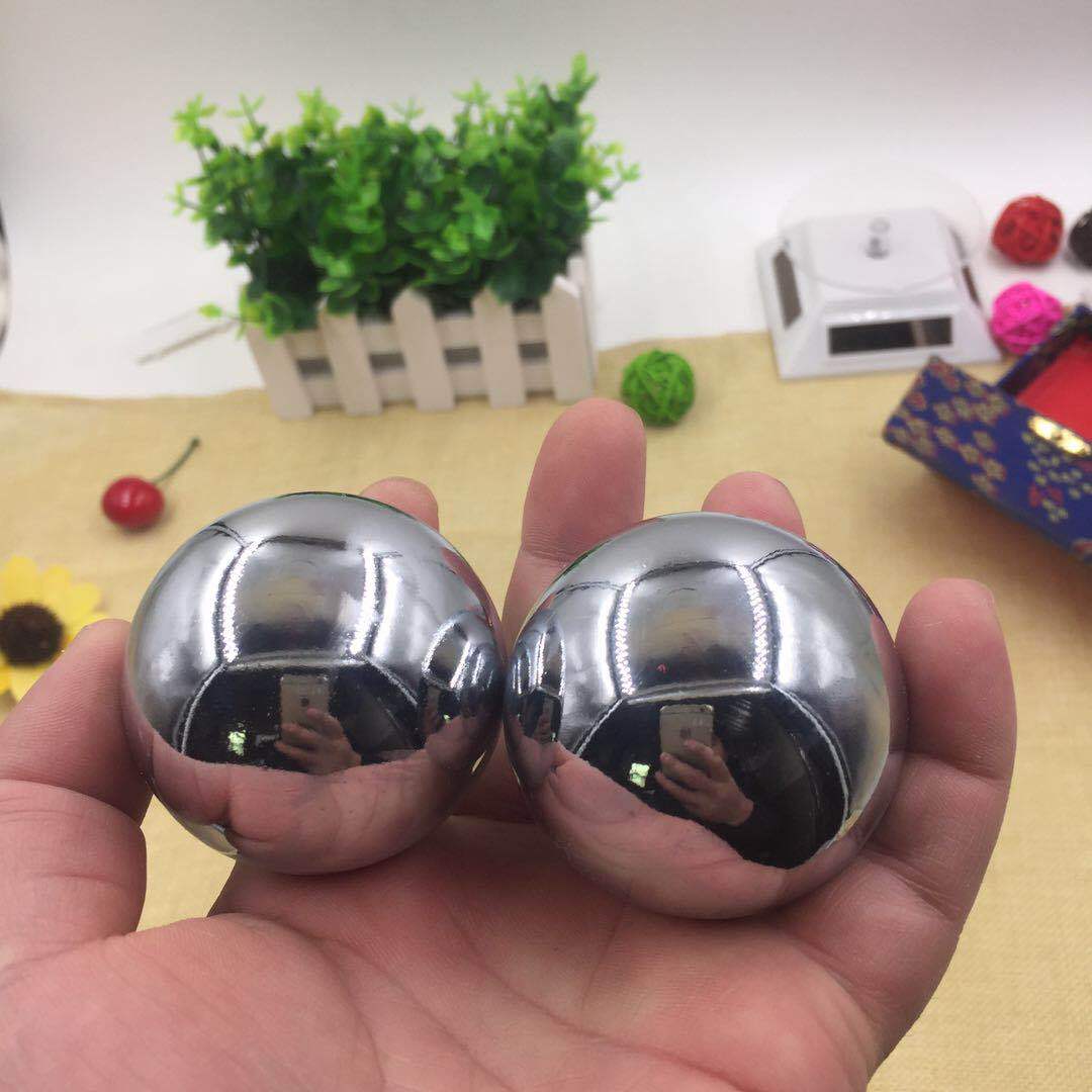 批发健身铁球 53mm镀铬吸卡便携装 手转按摩保健球江湖地摊新奇特