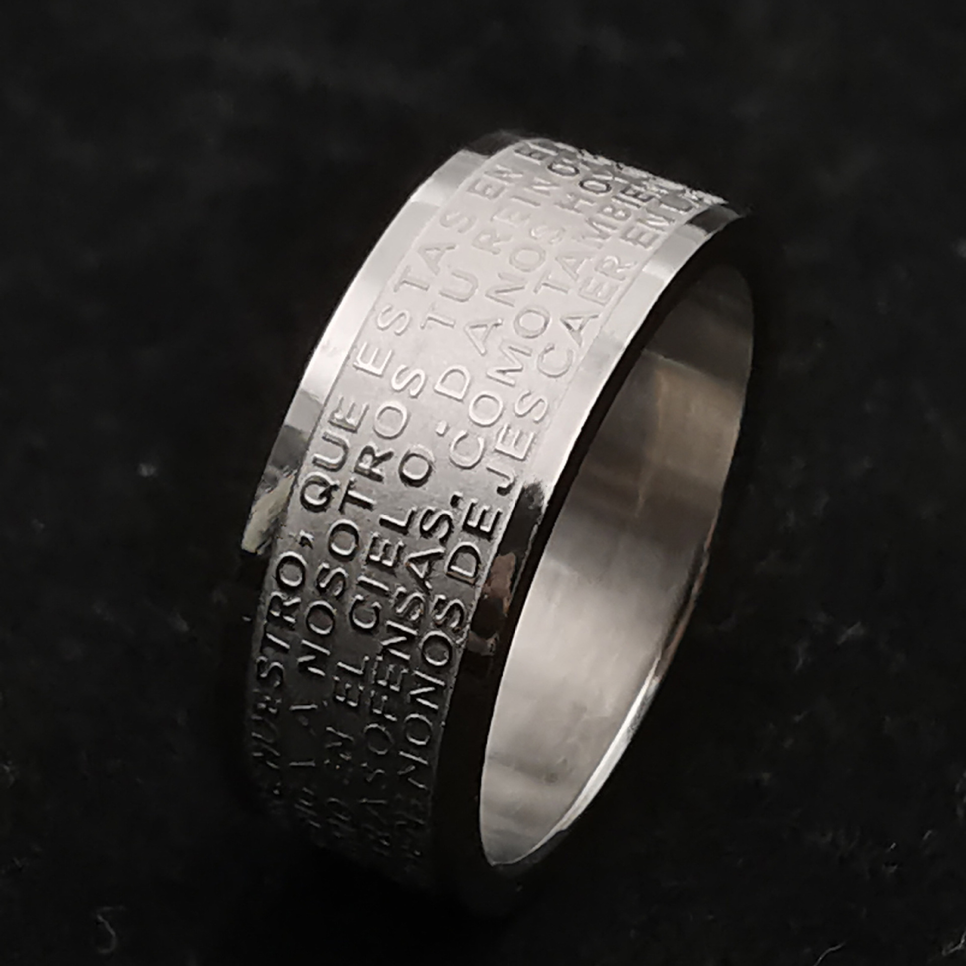 速卖通热卖十字圣经经文钛钢不锈钢戒指饰品stainlesssteel ring