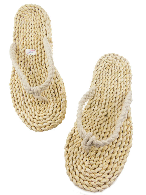 日系复古玉米皮编制草鞋人字拖男女士情侣草编拖鞋透气居家鞋