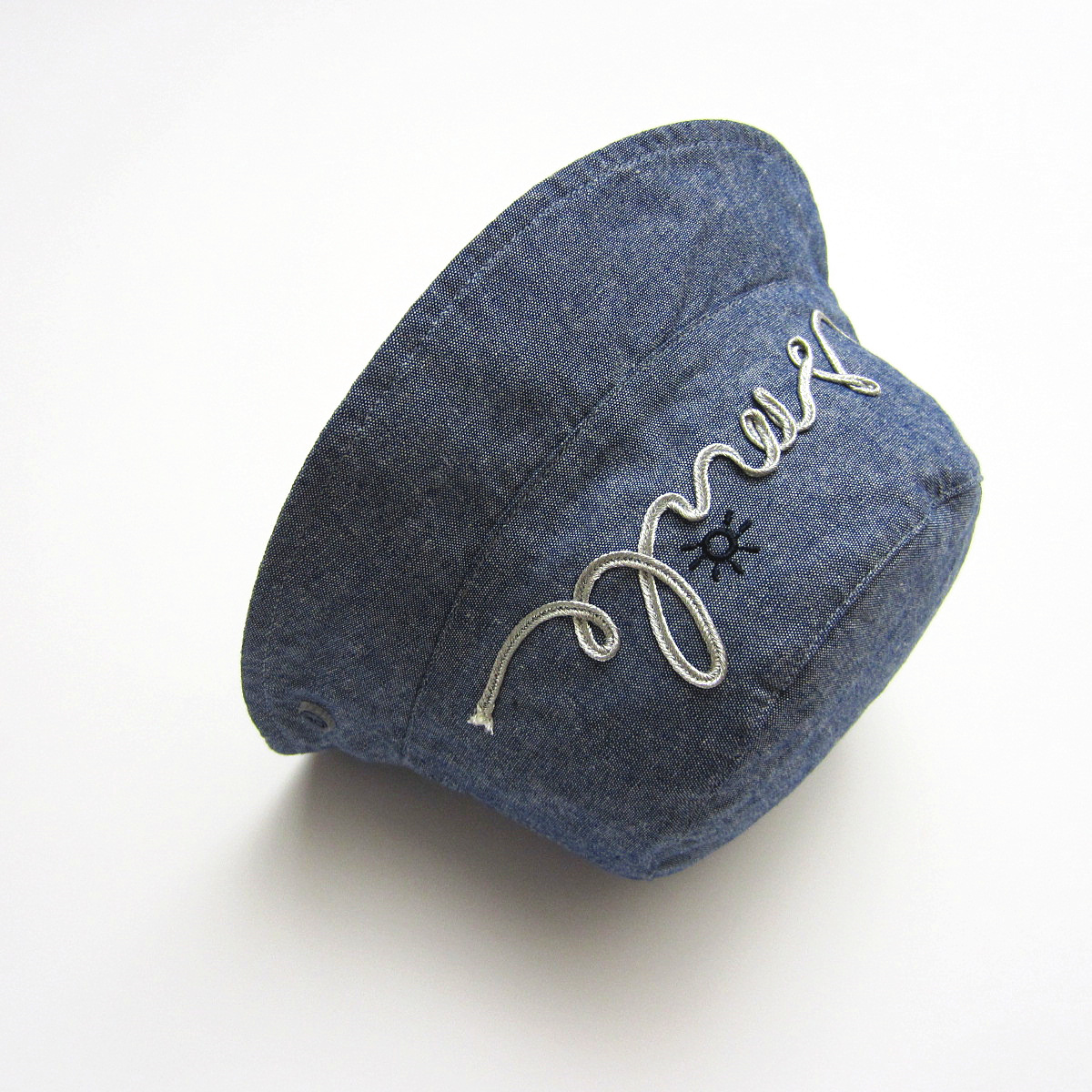 外贸原单工厂银色绳绣字母儿童春夏帽盆帽童帽遮阳帽宝宝帽子