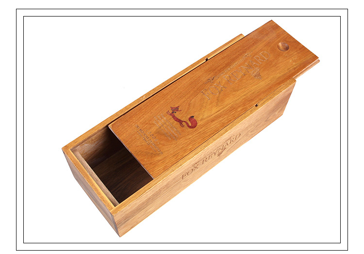 定制原木木盒 红酒包装礼品盒手提木质酒盒 原木色红酒礼品木盒
