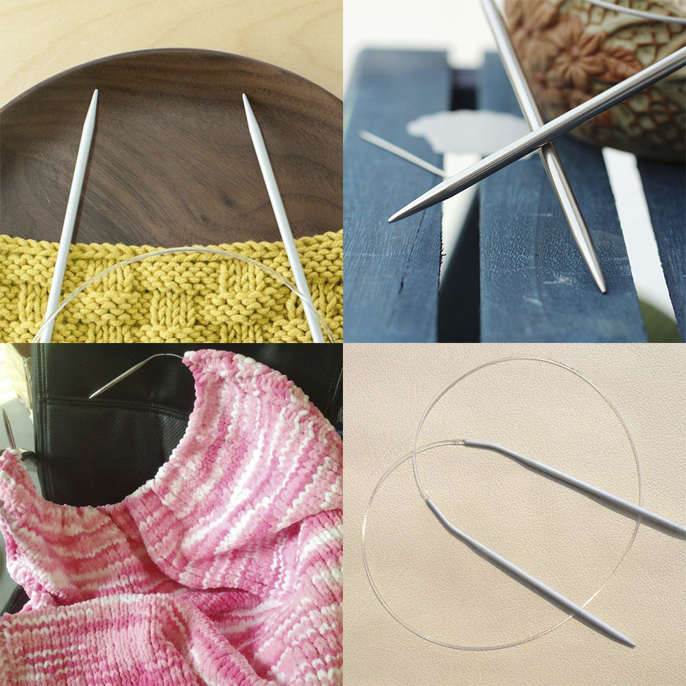 【skc】铝环形针铝制棒针毛线编织工具毛衣针80cm