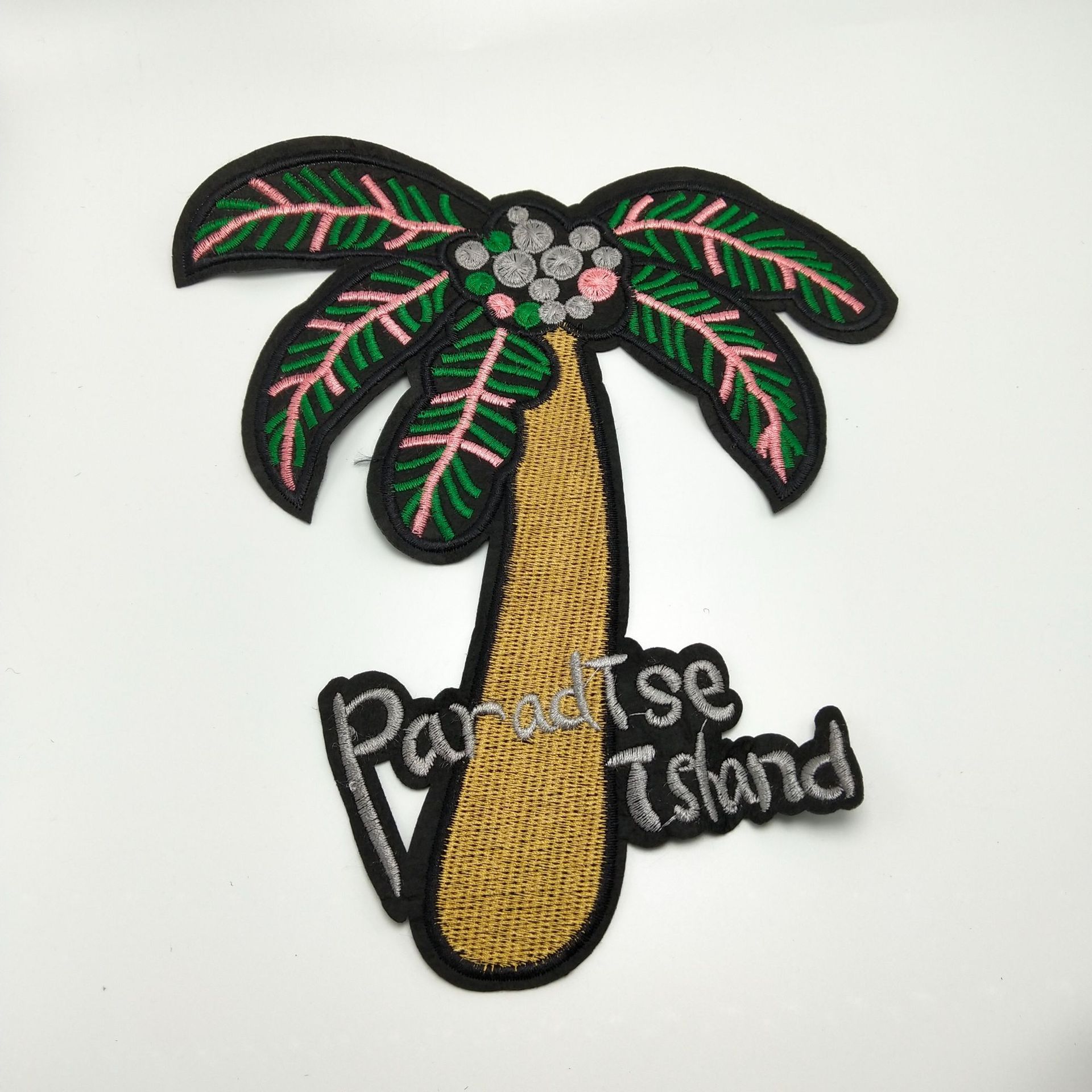 椰子树刺绣布贴衣服补丁贴衣服贴布绣花刺绣布贴定制绣花章仔