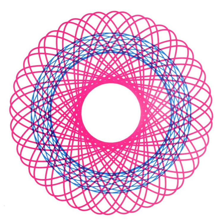 繁花曲线规最强大脑万花尺绘画套装4合1笔说明书创意图案画板套装